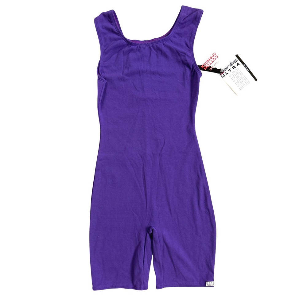 VTG Jacques Moret Ultra Girls Purple Unitard Gymnastics Dance Bodysuit‎ L 14/16